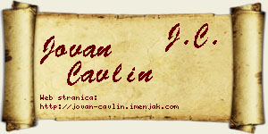 Jovan Čavlin vizit kartica